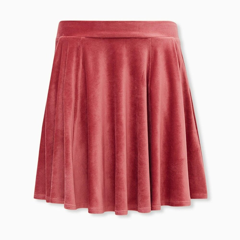 Torrid Dusty Red Textured Mini Circle Skirt size 2